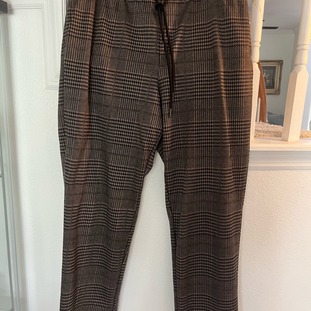 a new day Brown and Black Plaid Ankle length Pants